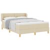 vidaXL Letto a molle con materasso Crema 140 x 190 cm Tessuto