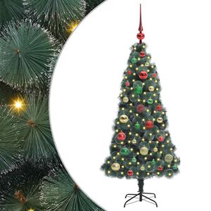 vidaXL Albero di Natale artificiale preilluminato con set di palline