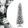 vidaXL Albero Natale Artificiale Sottile Neve Floccata 120cm PVC e PE