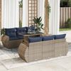 vidaXL Set Divani da Giardino 7pz con Cuscini Grigio Polyrattan Acacia