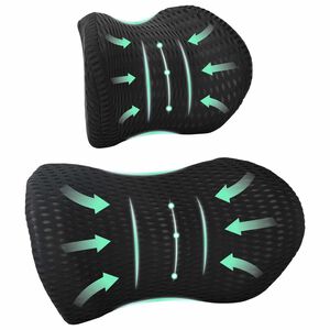 vidaXL Cuscino cervicale, Cuscino lombare Nero Schiuma Memory