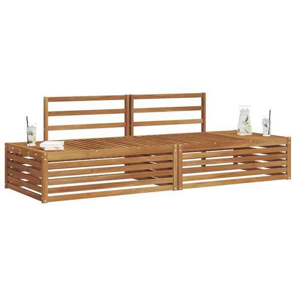 vidaXL Set di divani da esterno 2 Pezzo Naturale 203,5 x 83 x 73 cm