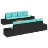 vidaXL Set Divano da Giardino 9 pz Nero polyrattan