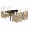 vidaXL Set da Pranzo da Giardino 5 pz con Cuscini Beige in Polyrattan