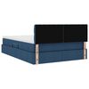 vidaXL Letto con contenitore e materasso con testiera Blu 140 x 200 cm