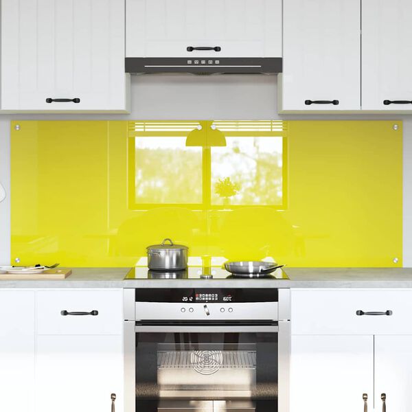 vidaXL Rivestimento da Cucina 2 pcs Giallo 80 x 60 cm vetro temperato