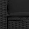 vidaXL Divano da giardino con cuscini 2 posti nero in polyrattan