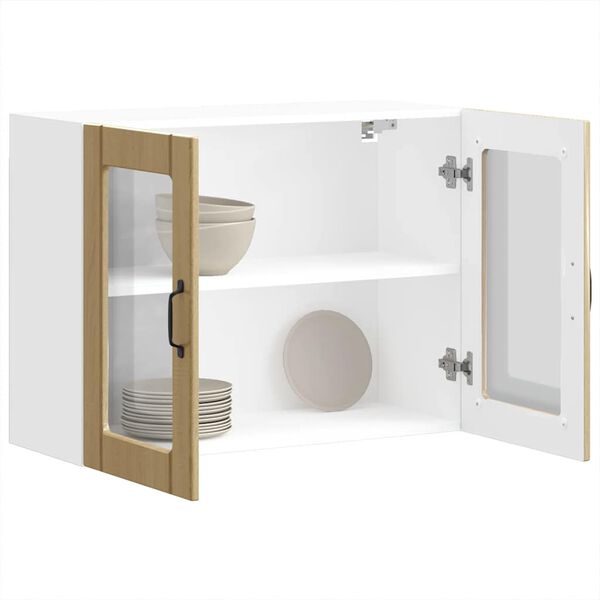 vidaXL Pensile da Cucina con Porta in Vetro Lucca Rovere Sonoma