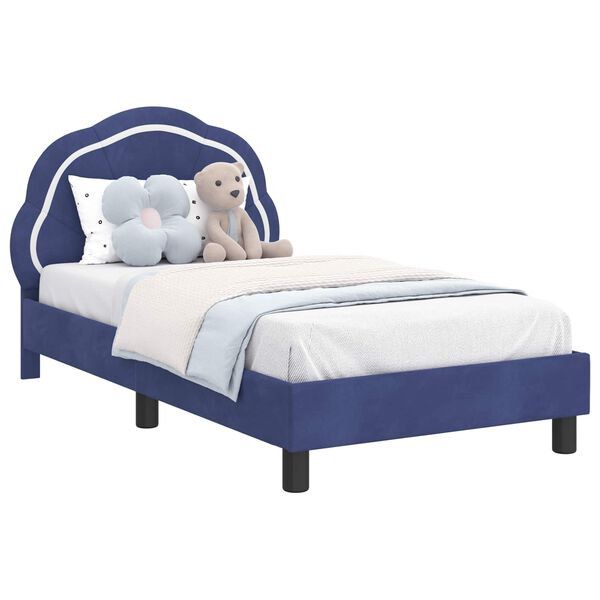 vidaXL Struttura letto bambini con testata Blu Polizia 80 x 160 cm