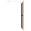 vidaXL Parete per Doccia Walk-in Vetro Trasparente ESG 140x195cm Rossa