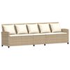 vidaXL Divano da Giardino con Cuscini in Polyrattan Beige