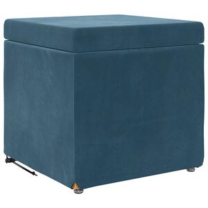 vidaXL Pouf Blu 41 x 41 x 40 cm Velluto e Legno Ingegnerizzato