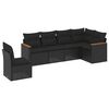 vidaXL Set Divano da Giardino 6 pz con Cuscini Nero in Polyrattan