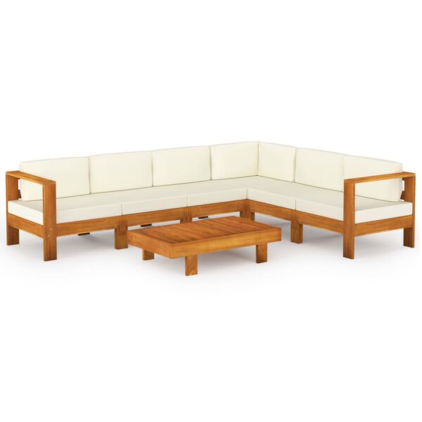 vidaXL Set da Giardino 7 pz con Cuscini 100x60 cm Legno di Acacia