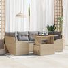 vidaXL Set Divano da Giardino 7 pcs Beige Poly Rattan