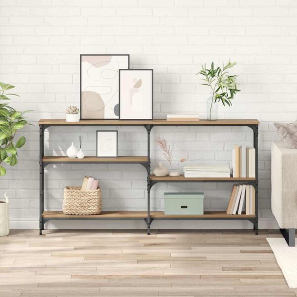 vidaXL Tavolo consolle Rovere artigianale 150 x 29 x 76,5 cm