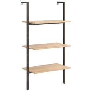 vidaXL Scaffale Pendente 3 Livelli Marrone Chiaro e Nero 64x35x120,5cm