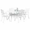 vidaXL Set da Pranzo per Giardino 5 pcs Bianco Alluminio
