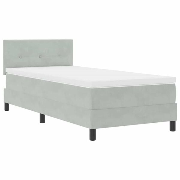 vidaXL Letto a molle con materasso Grigio chiaro 100 x 200 cm Velluto