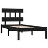 vidaXL Giroletto in Legno Massello Nero 75x190 cm Small Single
