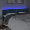 vidaXL Testiera a LED Blu Scuro 183x16x78/88 cm in Velluto