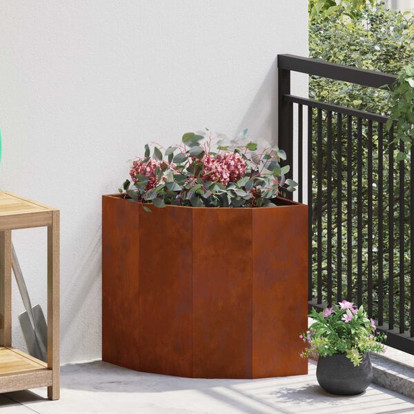 vidaXL Vaso d'angolo Ruggine 45 x 45 x 50 cm acciaio corten