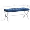vidaXL Panca 99 cm Blu in Velluto e Acciaio Inossidabile