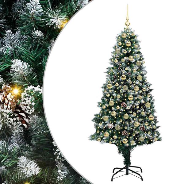 vidaXL Albero di Natale artificiale con 300 LED Verde 180 cm