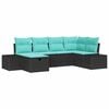 vidaXL Set Divano da Giardino 6 pz Nero polyrattan