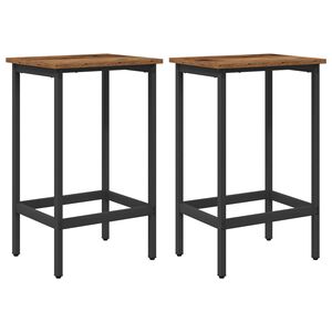 vidaXL Sgabello da bar 2 pz Legno antico 40 x 32 x 64 cm