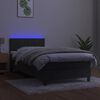vidaXL Letto a Molle con Materasso e LED Grigio Scuro 100x200 cm