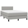 vidaXL Letto a Molle Materasso e LED Grigio Chiaro 120x190 cm Tessuto