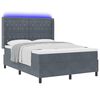 vidaXL Letto a molle con materasso Grigio scuro 160 x 200 cm Velluto