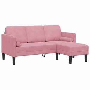 vidaXL Set di divani con cuscino Rosa Poliestere