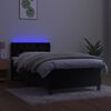 vidaXL Letto a Molle con Materasso e LED Nero 80x200 cm in Velluto