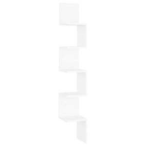 vidaXL Scaffale Angolare da Parete Bianco 20x20x127,5cm in Truciolato