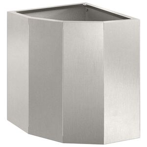 vidaXL Vaso d'angolo Argento 30 x 30 x 35 cm Acciaio inossidabile