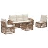 vidaXL Set Divano da Giardino 6 pcs Beige e Bianco Crema polyrattan