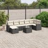 vidaXL Set Divani da Giardino con Cuscini 8 pz Nero in Polyrattan