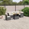 vidaXL Set Divani da Giardino con Cuscini 7pz Nero Polyrattan