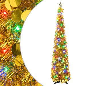 vidaXL Albero di Natale LED pop-up con stella 180 cm 100 LED PET Oro