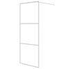 vidaXL Parete Doccia Walk in Bianca 80x195 cm Vetro Trasparente ESG