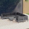 vidaXL Set Divani da Giardino 9 pz con Cuscini Legno Massello di Pino