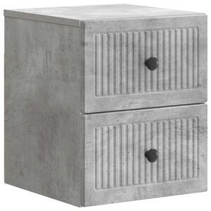 vidaXL Mobiletto da notte a muro Grigio Cemento 33 x 34,5 x 40 cm