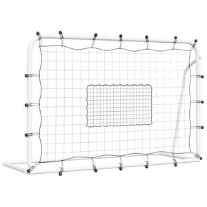 vidaXL Rete Rimbalzante Calcio Bianca e Nera 184x61x123cm Acciaio e PE