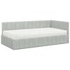 vidaXL Struttura Letto Angolare con Materasso 2 pcs Grigio chiaro