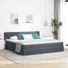 vidaXL Letto con contenitore e LED Grigio scuro 200 x 200 cm Velluto
