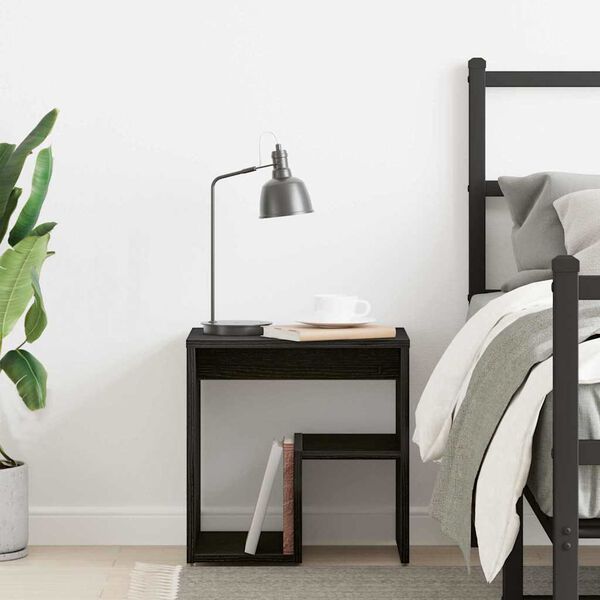 vidaXL Armadio da Notte Rovere nero 40 x 30 x 40 cm Legno multistrato
