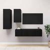vidaXL Set di Mobili Porta TV 4 pz Nero in Legno Multistrato