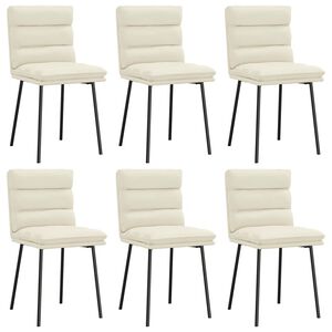 vidaXL Sedie da Pranzo 6 pz Crema in Velluto